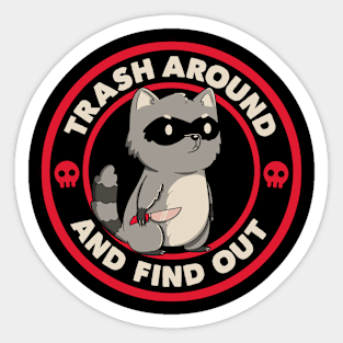 Trash Around Raccoon Red by Tobe Fonseca Sticker